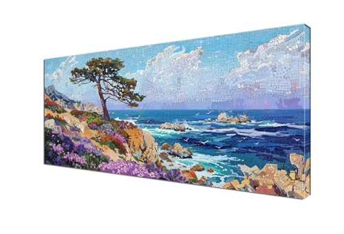 Landschaft Malen nach Zahlen abstrakt Malen Nach Zahlen Erwachsene Groß 50x100 cm Leinwand DIY Handgemalt Ölgemälde Bastelset Erwachsene Mit Pinseln und Acrylfarbe für Room Decor (Ohne Rahmen) Y6-248 von Yhfunfo