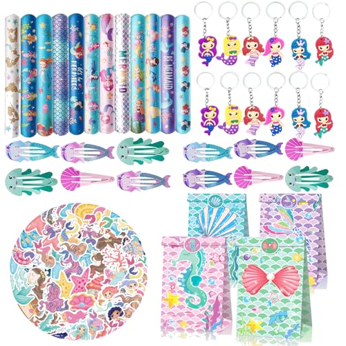 Meerjungfrau Kindergeburtstag Party Mitgebsel, 98pcs Meerjungfrau Geschenktasche Schlüsselanhänger Haarspangen Aufkleber, Meerjungfrau Party Zubehör, Für Mädchen Meerjungfrau Thema Party Supplies Meerjungfrau Kindergeburtstag Party Mitgebsel, 98pcs Meerjungfrau Geschenktasche Schlüsselanhänger Haarspangen Aufkleber, Meerjungfrau Party Zubehör, Für Mädchen Meerjungfrau Thema Party Supplies von Yhjxly