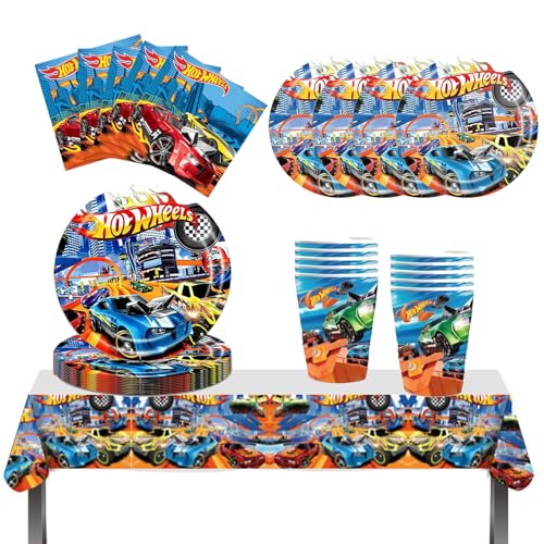 Rennauto Partygeschirr Set,Rennwagen Kindergeburtstag Dekoration,Autos Pappteller Kindergeburtstag Geschirr,Tischdecke Teller Tassen Servietten, für Kindergeburtstag Party Supplies Rennauto Partygeschirr Set,Rennwagen Kindergeburtstag Dekoration,Autos Pappteller Kindergeburtstag Geschirr,Tischdecke Teller Tassen Servietten, für Kindergeburtstag Party Supplies von Yhjxly