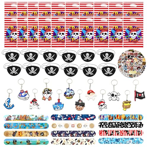 Yhjxly 106 pcs Piraten Kindergeburtstag Set,Piraten Kostüm Zubehör mit Augenklappe Schnapparmbänder Schlüsselanhänger Aufkleber und Geschenktüte für Halloween Pirat Party Kindergeburtstag Yhjxly 106 pcs Piraten Kindergeburtstag Set,Piraten Kostüm Zubehör mit Augenklappe Schnapparmbänder Schlüsselanhänger Aufkleber und Geschenktüte für Halloween Pirat Party Kindergeburtstag von Yhjxly