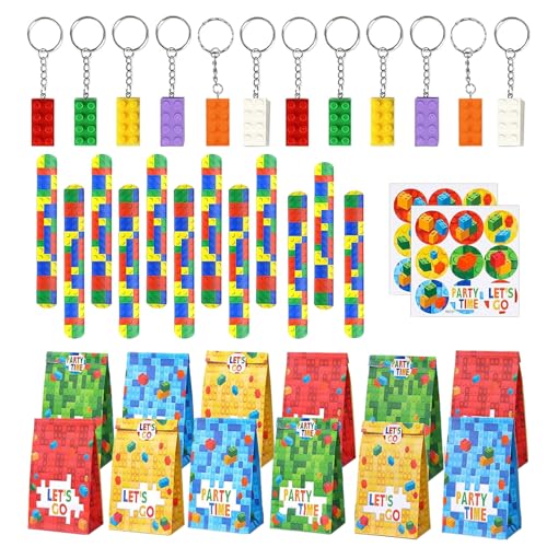 Yhjxly 36 Pcs Bausteine Geburtstag Mitgebsel, Baustein Party Dekoration,12 Kinder Slap Armbänder,12 Schlüsselanhänger,12 Geschenktüte für DIY Blöcken Themen Party Geschenk für Kindergeburtstag Yhjxly 36 Pcs Bausteine Geburtstag Mitgebsel, Baustein Party Dekoration,12 Kinder Slap Armbänder,12 Schlüsselanhänger,12 Geschenktüte für DIY Blöcken Themen Party Geschenk für Kindergeburtstag von Yhjxly