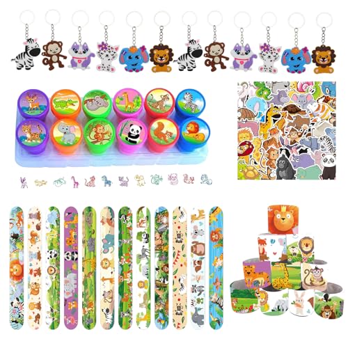 Yhjxly 76Pcs Tiere Party Mitgebsel Set, Dschungel Safari Party Zubehör Kindergeburtstag,Enthalten Schlüsselanhänger Armbänder Stempelsiegel Aufkleber,für Kindergeburtstag Jungen Dschungel Party Yhjxly 76Pcs Tiere Party Mitgebsel Set, Dschungel Safari Party Zubehör Kindergeburtstag,Enthalten Schlüsselanhänger Armbänder Stempelsiegel Aufkleber,für Kindergeburtstag Jungen Dschungel Party von Yhjxly