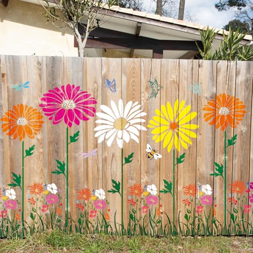 Große Zaun-Blumenschablonen zum Malen auf Holz, Jumbo-Sonnenblumen-Blumen-, Schmetterlings-Zaun-Schablonen für draußen, Gartenwände, Spitzenhandwerk, wiederverwendbar, für Zuhause, Leinwand Große Zaun-Blumenschablonen zum Malen auf Holz, Jumbo-Sonnenblumen-Blumen-, Schmetterlings-Zaun-Schablonen für draußen, Gartenwände, Spitzenhandwerk, wiederverwendbar, für Zuhause, Leinwand von Yhliua