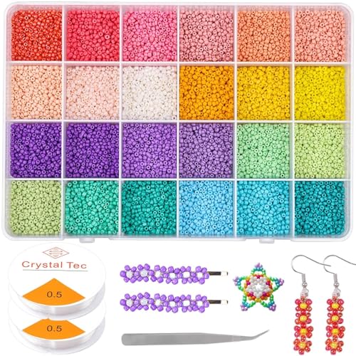12000 Stück 2mm Perlen für Armbänder, Perlen zum Auffädeln Rocailles Perlen Kleine Glasperlen Bunte Perlen Bastelperlen Mini Perlen für DIY Armband Halsketten Schmuck Basteln 12000 Stück 2mm Perlen für Armbänder, Perlen zum Auffädeln Rocailles Perlen Kleine Glasperlen Bunte Perlen Bastelperlen Mini Perlen für DIY Armband Halsketten Schmuck Basteln von Yholin