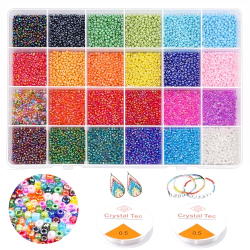 12000 Stück 2mm Perlen für Armbänder, Perlen zum Auffädeln Rocailles Perlen Kleine Glasperlen Bunte Perlen Bastelperlen Mini Perlen für DIY Armband Halsketten Schmuck Basteln 12000 Stück 2mm Perlen für Armbänder, Perlen zum Auffädeln Rocailles Perlen Kleine Glasperlen Bunte Perlen Bastelperlen Mini Perlen für DIY Armband Halsketten Schmuck Basteln von Yholin