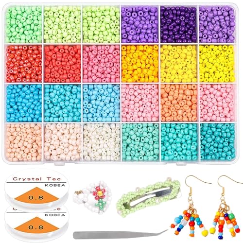 3360 Stück 4mm Perlen zum Auffädeln Perlen Set kleine Glasperlen Rocailles Perlen Bastelperlen Schmuckperlen, Pony Perlen für DIY Armbänder Halsketten Schmuck Basteln Schmuckherstellung 3360 Stück 4mm Perlen zum Auffädeln Perlen Set kleine Glasperlen Rocailles Perlen Bastelperlen Schmuckperlen, Pony Perlen für DIY Armbänder Halsketten Schmuck Basteln Schmuckherstellung von Yholin