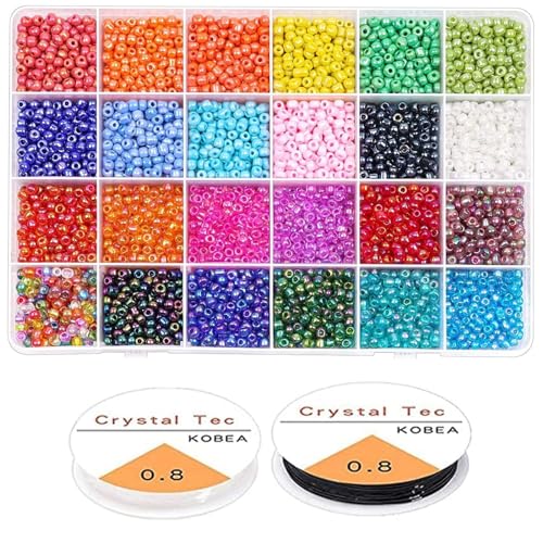 3360 Stück 4mm Perlen zum Auffädeln Perlen Set kleine Glasperlen Rocailles Perlen Bastelperlen Schmuckperlen, Pony Perlen für DIY Armbänder Halsketten Schmuck Basteln Schmuckherstellung 3360 Stück 4mm Perlen zum Auffädeln Perlen Set kleine Glasperlen Rocailles Perlen Bastelperlen Schmuckperlen, Pony Perlen für DIY Armbänder Halsketten Schmuck Basteln Schmuckherstellung von Yholin