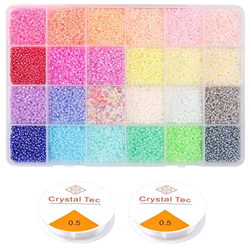 9600 Stück 3mm Glasperlen zum Auffädeln Perlen Set kleine Perlen Rocailles Perlen Bastelperlen Schmuckperlen mit Elastischen Schnur Schnüre, für DIY Armbänder Halsketten Schmuck Basteln 9600 Stück 3mm Glasperlen zum Auffädeln Perlen Set kleine Perlen Rocailles Perlen Bastelperlen Schmuckperlen mit Elastischen Schnur Schnüre, für DIY Armbänder Halsketten Schmuck Basteln von Yholin