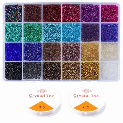 9600 Stück 3mm Glasperlen zum Auffädeln Perlen Set kleine Perlen Rocailles Perlen Bastelperlen Schmuckperlen mit Elastischen Schnur Schnüre, für DIY Armbänder Halsketten Schmuck Basteln 9600 Stück 3mm Glasperlen zum Auffädeln Perlen Set kleine Perlen Rocailles Perlen Bastelperlen Schmuckperlen mit Elastischen Schnur Schnüre, für DIY Armbänder Halsketten Schmuck Basteln von Yholin