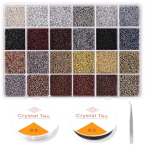 Yholin 2mm Glasperlen Rocailles Perlen 12000 Stück Kleine Perlen Set zum Auffädeln Bastelperlen mit Elastischen Schnur Schnüre für DIY Armbänder Halsketten Schmuck Basteln Schmuckherstellung Yholin 2mm Glasperlen Rocailles Perlen 12000 Stück Kleine Perlen Set zum Auffädeln Bastelperlen mit Elastischen Schnur Schnüre für DIY Armbänder Halsketten Schmuck Basteln Schmuckherstellung von Yholin