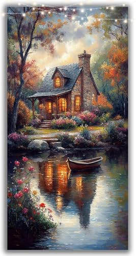 Diamond Painting Bauernhaus, Diamond Painting Erwachsene Boot Full Drill Bastelset Erwachsene Anfänger, DIY Diamant Kunst Malerei Stickerei Set Kreuzstich Geschenke, Deko Wohnzimmer 30x15CM Y2-1054 von Yhoonn