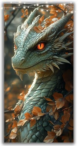 Diamond Painting Erwachsene Ahorn, Drachen Diamond Painting XXL 120x60CM Basteln Erwachsene Kinder Diamant Malerei Set, DIY Mosaikherstellung, Crystal Strass Stickerei Sets Wand Deko Aesthetic Y2-1265 von Yhoonn