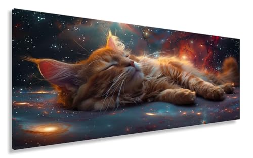 Diamond Painting Katze, Diamond Painting Erwachsene Tiere (2) Full Drill Bastelset Erwachsene Anfänger, DIY Diamant Kunst Malerei Stickerei Set Kreuzstich Geschenke, Deko Wohnzimmer 70x140CM Y2-943 von Yhoonn