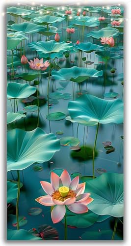 Diamond Painting Lotus, Diamond Painting Erwachsene See Full Drill Bastelset Erwachsene Anfänger, DIY Diamant Kunst Malerei Stickerei Kreuzstich Arts als Geschenke, Deko Wohnzimmer 180x90CM Y2-1288 von Yhoonn