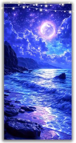 Diamond Painting Wellen, Diamond Painting Erwachsene Mond Full Drill Bastelset Erwachsene Anfänger, DIY Diamant Kunst Malerei Stickerei Kreuzstich Arts als Geschenke, Deko Wohnzimmer 30x15CM Y2-1078 von Yhoonn