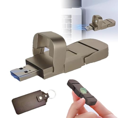 YhsPkh USB-Flash-Laufwerk Zum Entsperren per Fingerabdruck (256Gb/512Gb/1Tb), Verschlüsselte Speicherleiste Für Android/Pc, 2-in-1-Verschlüsseltes Laufwerk – Schnelle übertragung Silver-256GB von YhsPkh