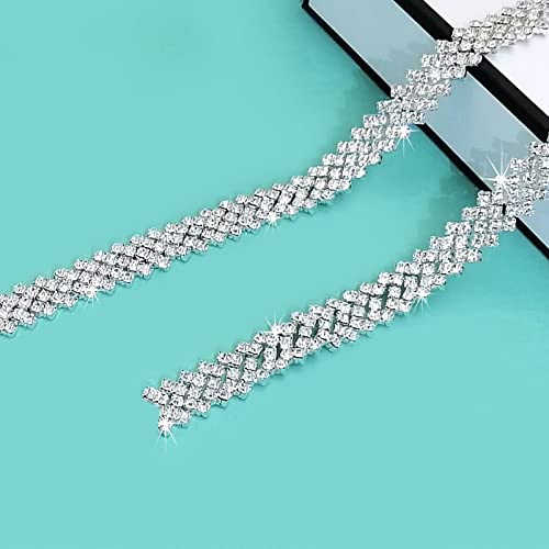 Yhsheen 91 cm Strassbesatz glitzernde Kristall-Strass-Kette Strass-Applikation für DIY-Dekoration und Braut-Verzierung Yhsheen 91 cm Strassbesatz glitzernde Kristall-Strass-Kette Strass-Applikation für DIY-Dekoration und Braut-Verzierung von Yhsheen