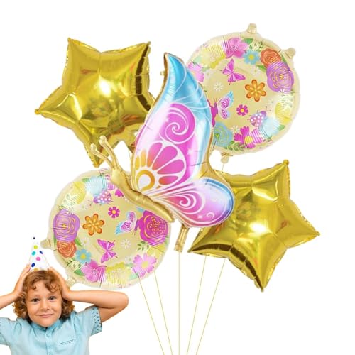 Aluminiumpapier Schmetterlingsballon | Blumenball | 7 Stücke Ballon Butterfly Dekoration Jubiläum | Bunte Luftballons - für Hochzeit, Geburtstag, Party, vorgeburtliche Party Aluminiumpapier Schmetterlingsballon | Blumenball | 7 Stücke Ballon Butterfly Dekoration Jubiläum | Bunte Luftballons - für Hochzeit, Geburtstag, Party, vorgeburtliche Party von Yhsioaklo