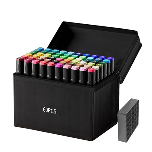 Yhsioaklo 60 Farben künstlerische Marker | Doppel -Speak -Wasser und Ölfilzstifte | Zeichnungsmittel für Kinder, Schüler, Comics, Design, Färben, mit Speicher Yhsioaklo 60 Farben künstlerische Marker | Doppel -Speak -Wasser und Ölfilzstifte | Zeichnungsmittel für Kinder, Schüler, Comics, Design, Färben, mit Speicher von Yhsioaklo