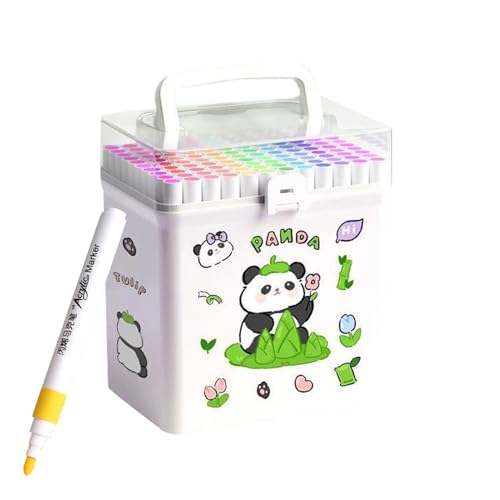 Yhsioaklo Färbung Marker Stift | Multifunktional erbaubares Malereistift | 120-Farben Cartoon Tierdesign Malvorlagen Malvorlagen Stifte für Schüler Kinder von Yhsioaklo