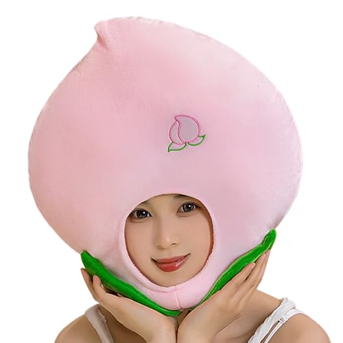 Yhsioaklo Fruit Plush Hat | Creative Fruit Headwear | Fruits Headgear Hood | Cartoon Selfie Hats Cosplay Costume Accessories for Photography and Sharing Moments von Yhsioaklo