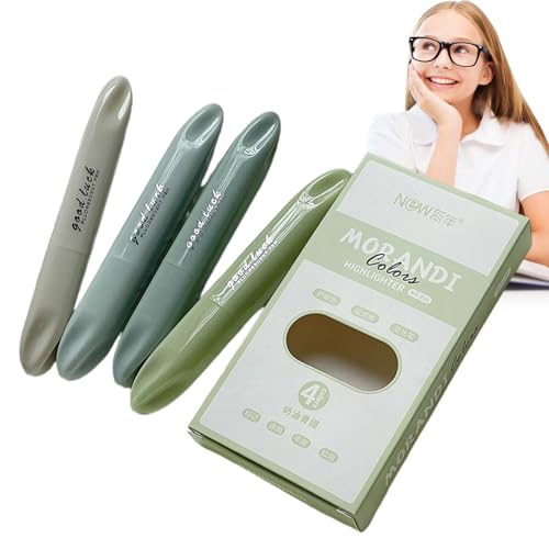 Yhsioaklo Highlighter Stifte | 4 Stücke Tip Highlighter Stifte | Glatter ästhetischer farbiger Marker Stift, Augenschutz Marker für Journaling Hervorhebungsplaner Notizen von Yhsioaklo