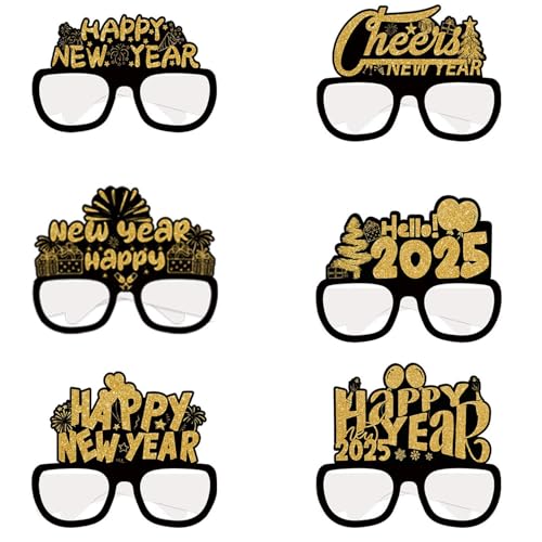 Yhsioaklo 【Silvester-Brille, Silvester-Brille, 2025 Silvester-Brille | 2025 Brille Papiergläser, 6 x dekorative Brillen, Urlaubsbrillen, Foto-Requisiten, Kostüm-Brille, Yhsioaklo 【Silvester-Brille, Silvester-Brille, 2025 Silvester-Brille | 2025 Brille Papiergläser, 6 x dekorative Brillen, Urlaubsbrillen, Foto-Requisiten, Kostüm-Brille, von Yhsioaklo