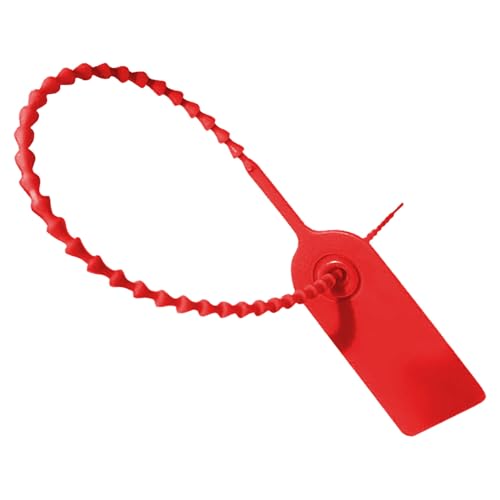 100 Stück Plomben, Beschriftungsschilder, Schlüssel Markierung, Kunststoff Kabelbinder Tags, Kabelbinder Tags, Kann Beschriftet Werden, Beschriftungsschilder für Kleidung Schuhe Handtaschen (Rot) von Yhuasia