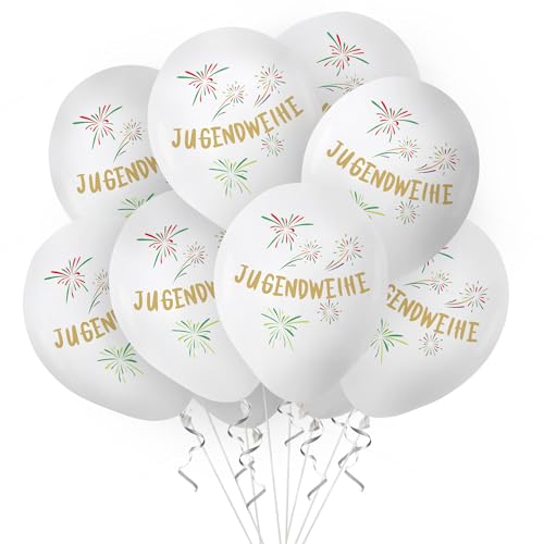 Jugendweihe Deko, Jugendweihe Luftballons 24 Stück Weiße Ballons Endlich Erwachsen für Junge Mädchen Jugendweihe Deko Party, Raumdekoration von Yi'antai