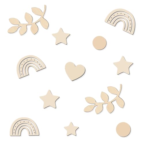 100 stk Taufe Deko Konfetti Boho aus Holz Tischdeko Taufe Babyparty Geburstag Kommunion Taufe Deko Regenbogen für Junge Mädchen von Yi'antai