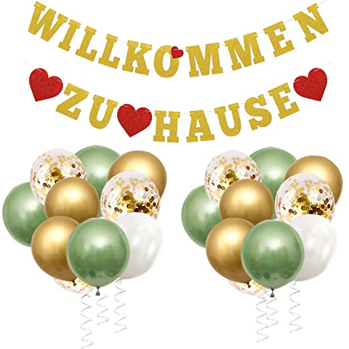 Willkommen Zuhause Deko, Girlande Willkommen Zuhause Banner, Welcome Home Baby Ballon Deko mit 5M Wimpel Banner, Herzlich Willkommen Schild Eburt Deko Willkommen Zurück für Zuhause, Party von Yi'antai