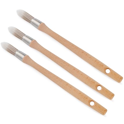 YiBaiBrush Trimmpinsel, 1,5 cm Trimmpinsel-Set, 3 Stück, kleiner Pinsel zum Malen, runde Pinsel für Wände, Ausbesserung, Kantenmalwerkzeug zum Einschneiden von Kanten, Ecken und Detailarbeiten YiBaiBrush Trimmpinsel, 1,5 cm Trimmpinsel-Set, 3 Stück, kleiner Pinsel zum Malen, runde Pinsel für Wände, Ausbesserung, Kantenmalwerkzeug zum Einschneiden von Kanten, Ecken und Detailarbeiten von YiBaiBrush
