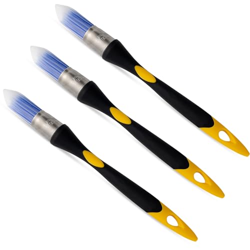 YiBaiBrush Trimmpinsel, 1,8 cm Trimmpinsel-Set, 3 Stück, kleiner Pinsel zum Malen, runde Pinsel für Wände, Ausbesserung, Kantenmalwerkzeug zum Einschneiden von Kanten, Ecken und Detailarbeiten YiBaiBrush Trimmpinsel, 1,8 cm Trimmpinsel-Set, 3 Stück, kleiner Pinsel zum Malen, runde Pinsel für Wände, Ausbesserung, Kantenmalwerkzeug zum Einschneiden von Kanten, Ecken und Detailarbeiten von YiBaiBrush