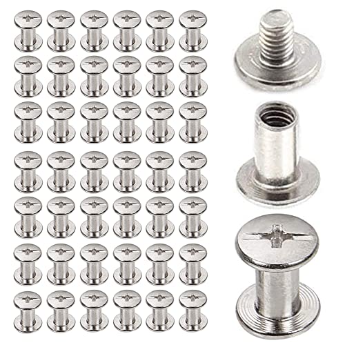 45 Stück Buchschrauben Chicago Schrauben 304 Edelstahl Rostfreier Stahl Kreuzschraube Nieten für DIY Lederdekoration Buchbinderei (5x10 mm,45 Stück) von YiChuangXin