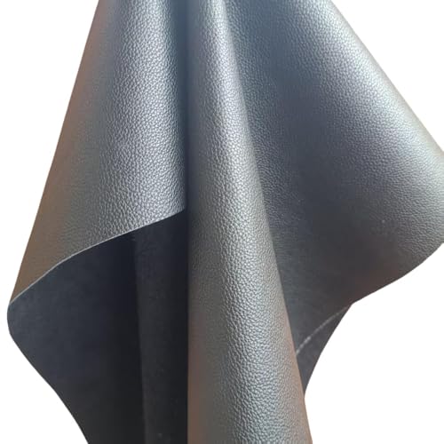 0,7 mm dick, schwarzes, ultradünnes Rindsleder, echtes genarbtes Rindsleder für Kleidungsstücke (Muster 5, Schwarz, 30,5 x 61 cm) von YiJiaXiang