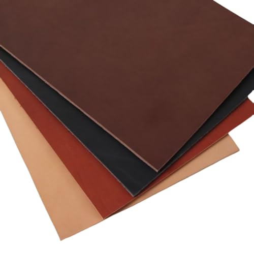 Hochwertiges, pflanzlich gegerbtes Lederblatt, 3–4 mm dick, oberes Rindsleder zum Werkzeug und Schnitzen, mehrere Farben (schwarz lackiert, 15,2 x 30,5 cm) von YiJiaXiang