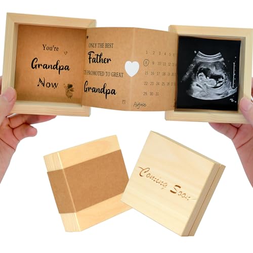 YiLiiod Ultraschall-Bilderrahmen für Opa, Baby-Ankündigung, Schwangerschafts-Enthüllungsideen, aus Holz, Andenken, Fotobox, Geschenke für neue Großvater, Großeltern, 10,2 x 10,2 cm YiLiiod Ultraschall-Bilderrahmen für Opa, Baby-Ankündigung, Schwangerschafts-Enthüllungsideen, aus Holz, Andenken, Fotobox, Geschenke für neue Großvater, Großeltern, 10,2 x 10,2 cm von YiLiiod