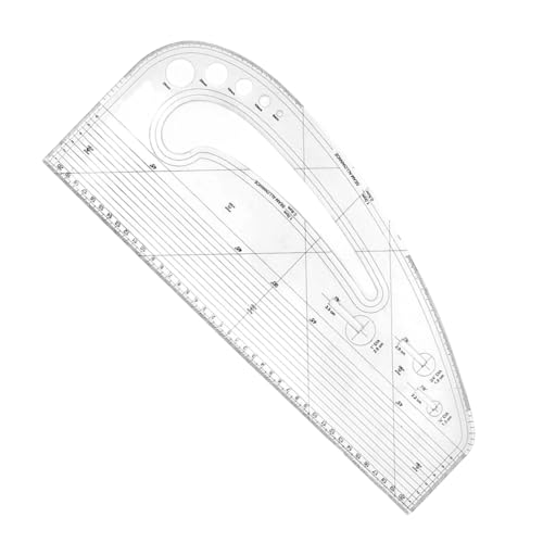 Acryl-Lineal für Musterherstellung, 5 Knopflöcher, 3 Ösenausschnitte und flexibles, gebogenes Messlineal, Acryl-Muster, klare Nähschablone, Werkzeug zum Nähen, Basteln Acryl-Lineal für Musterherstellung, 5 Knopflöcher, 3 Ösenausschnitte und flexibles, gebogenes Messlineal, Acryl-Muster, klare Nähschablone, Werkzeug zum Nähen, Basteln von YiNLuax