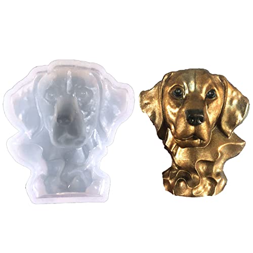 Halbstereoskopische Welpenkopf-Wandornamente, Schlüsselanhänger, Wandanhänger, Schreibtischdekoration, Epoxidharz-Silikonform von YiNLuax