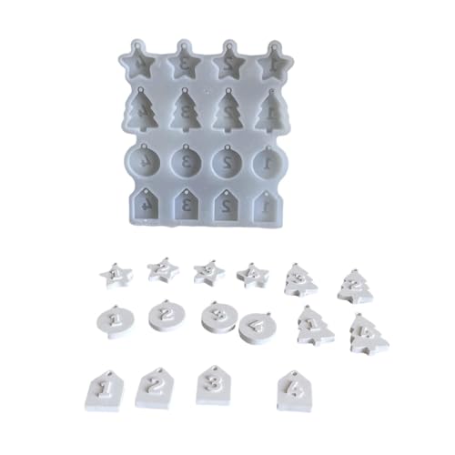Kreative Silikonform für Weihnachtsbaumschmuck, Zahlen, Figuren, Anhänger, Zubehör, Epoxidharz, Schmuckform von YiNLuax