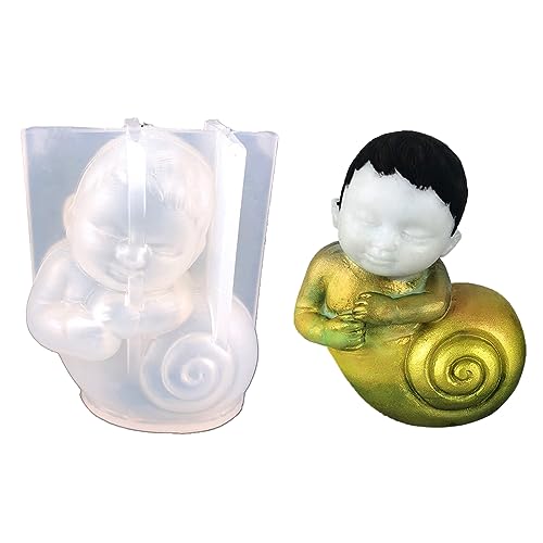 Schneckenkerzenharz Epoxidform Snail Boy Aromatherapie Silikonform Duft Kerze Harz Schimmel Werkzeug Wohnkultur von YiNLuax