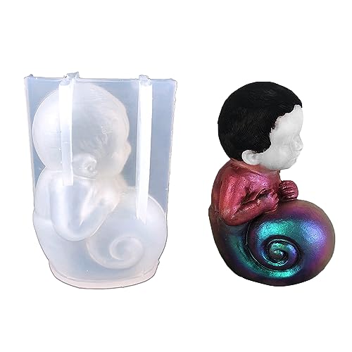 Schneckenkerzenharz Epoxidform Snail Boy Aromatherapie Silikonform Duft Kerze Harz Schimmel Werkzeug Wohnkultur von YiNLuax