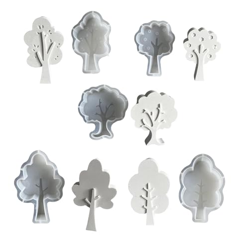 Set Von 5 Silikonkerzenform Set Für Handwerks Vielseitige Silikonbaumformen Für Kerzenseife Gips Handwerksprojekte von YiNLuax