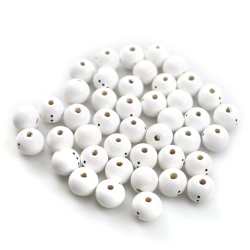 Set mit 50 weihnachtlichen Schneemann-Holzperlen, Bauernhaus-Perlen, weiß, bedruckt, Holz-Schmuckherstellung, Schlüsselanhänger Set mit 50 weihnachtlichen Schneemann-Holzperlen, Bauernhaus-Perlen, weiß, bedruckt, Holz-Schmuckherstellung, Schlüsselanhänger von YiNLuax