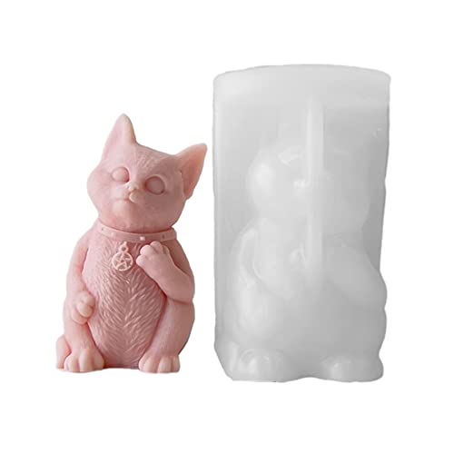 Stehende Katze Silikonform Duft Kerze Schimmel Tisch Ornament Werkzeuge Gipshandwerk Machen Vorräte Nicht Stick von YiNLuax