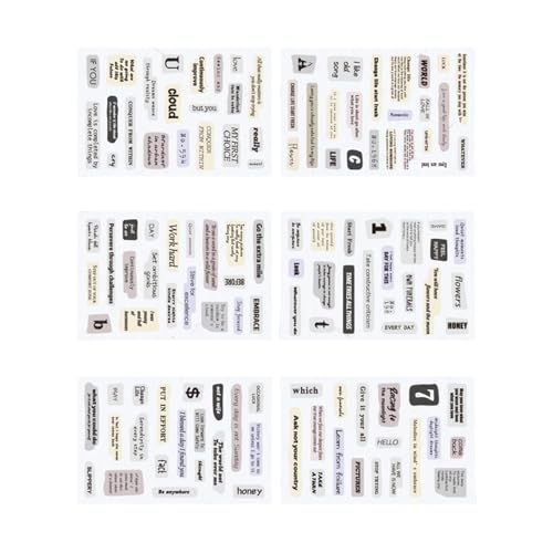 Stilvoller Wasserdichte Retro Pet Buchstabenaufkleber 6 Blatt/PC Für Kreative Journaling Scrapbooking Und Handcrafts Design Decorative Decal von YiNLuax