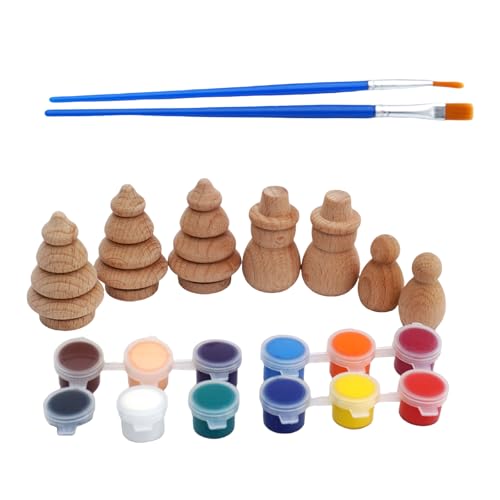 Unfertigte Holzpuppen Handwerk Baumstift Weihnachtsbaum Schneemann Figur Handwerk Für Heimdekoration Ornament Unvollendete Holzbaum Peg Puppen Malerei Taum Schneemann Spielzeughandwerk Dekoration von YiNLuax