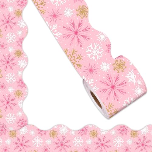 Wandaufkleber mit Schneeflocken-Muster, 19,8 m Länge, für Kreidetafel, Pinnwand, Pinnwand, Weihnachtsdekoration, Weihnachtsdekoration, Pinnwand-Aufkleber von YiNLuax