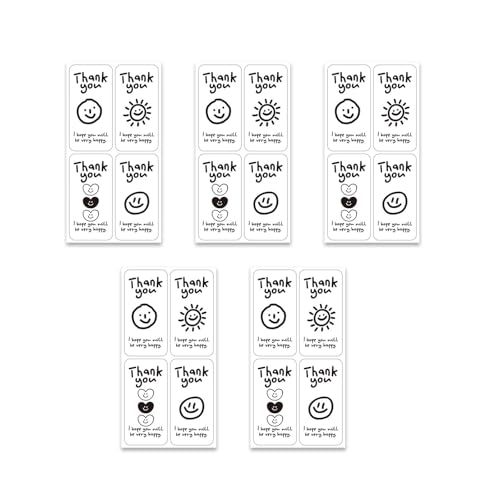 YiNLuax 125 Stück rechteckige Dankesaufkleber, 5,9 x 3,8 cm Dankesaufkleber, Business-Wertschätzungs-Etiketten für Hochzeit, Baby von YiNLuax