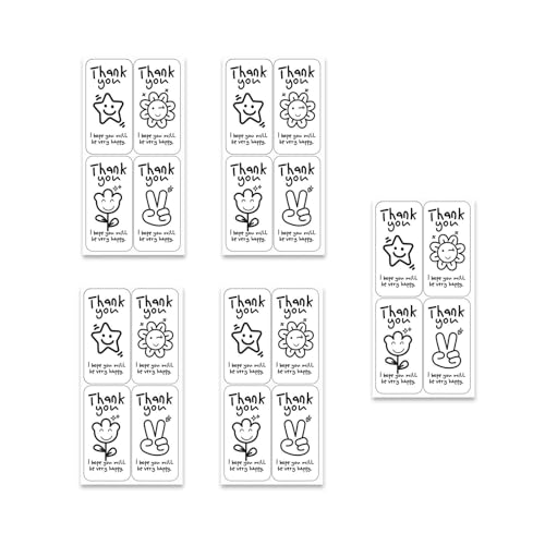 YiNLuax 125 Stück rechteckige Dankesaufkleber, 5,9 x 3,8 cm Dankesaufkleber, Business-Wertschätzungs-Etiketten für Hochzeit, Baby von YiNLuax